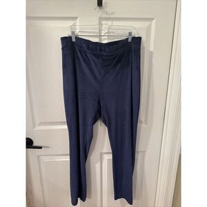 Lands End Velvet Soft Womens Large 14-16  Blue Stretch Waist‎ Jogger PJ pants